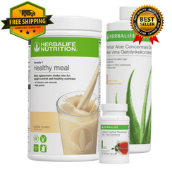 Herbalife 21 Day Breakfast Bundle with Formula 1 Shake, Instant Herbal Beverage and Herbal Aloe Concentrate