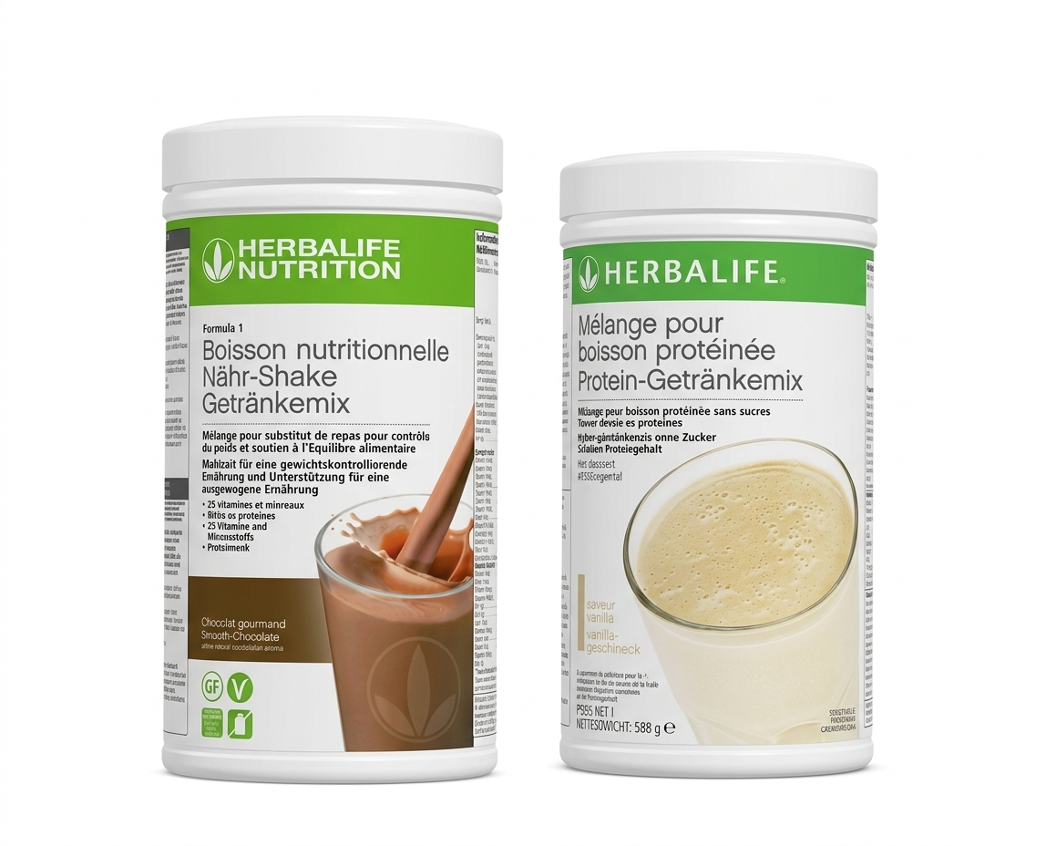 Ensemble de protéines pour le petit-déjeuner Herbalife avec shake Formula 1 et mélange de boisson protéinée à la vanille
