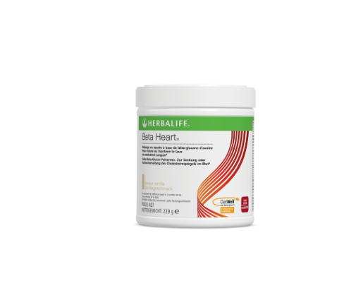 Complément de fibres bêta-glucane à l'avoine Herbalife beta heart vanille 229g pour une nutrition quotidienne