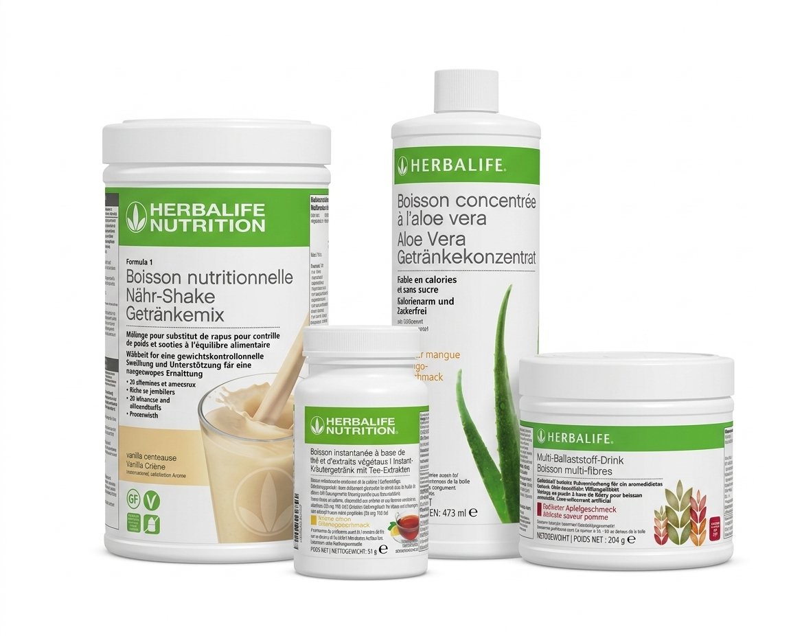 Herbalife bundle with shake tea aloe mango and fibre