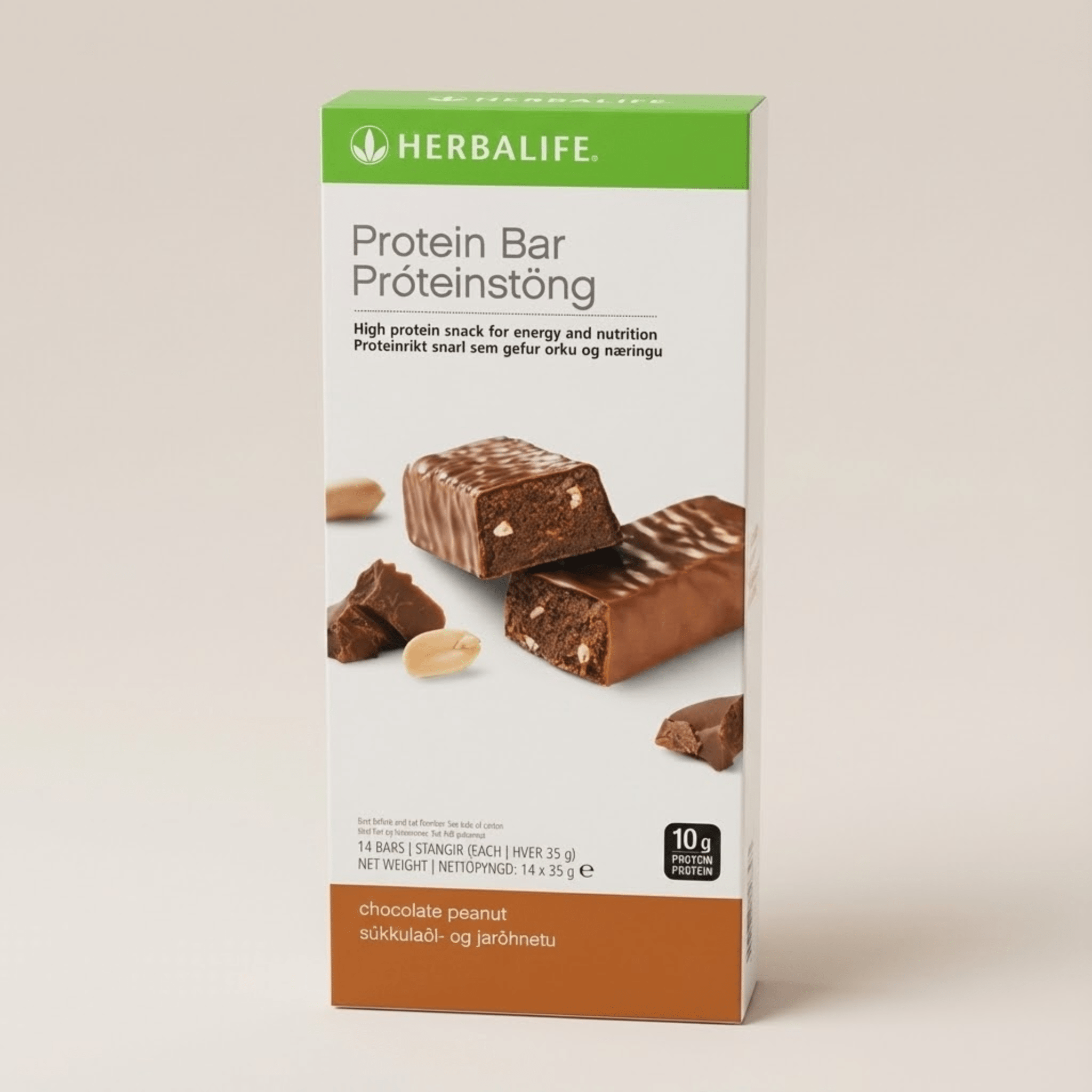 Herbalife protein bars chocolate peanut 14 bars box