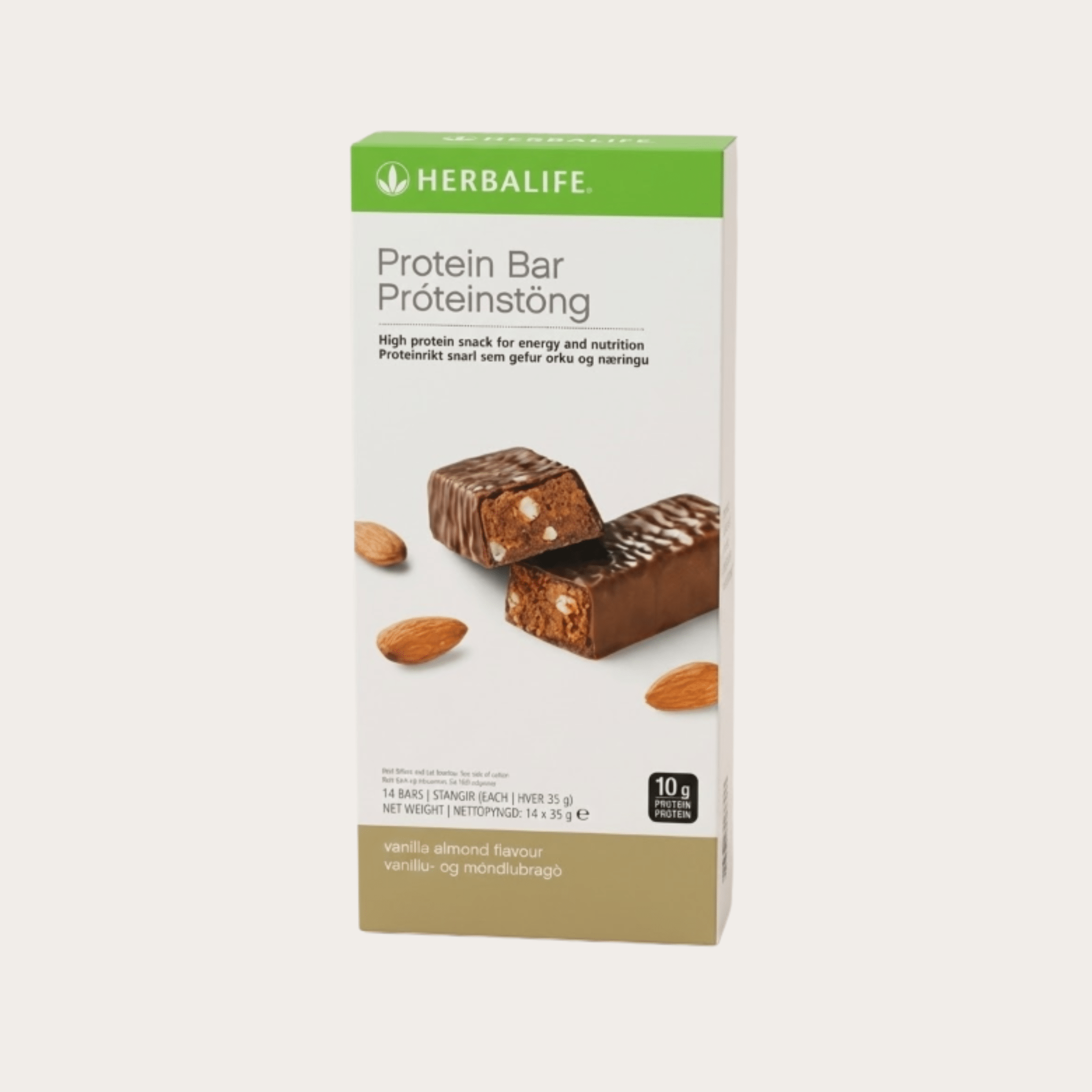 Herbalife protein bars vanilla almond 14 bars box