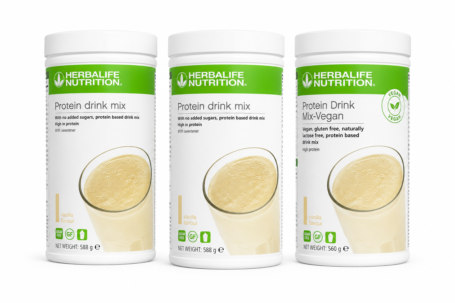Herbalife Protein Drink Mix 3-Pack Bundle available in Standard and Vegan options