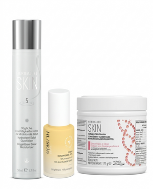 ensemble hydratation éclat de peau Herbalife sérum de collagène crème hydratante